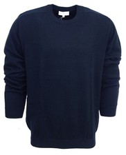 Pull col rond bleu marine