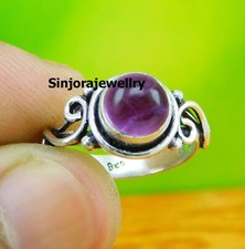 Bague cadeau fait main en argent sterling 925 pierre précieuse améthyste tail...