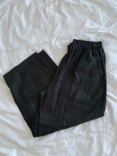 New ! MUJI / Linen elasticated waist wide leg trousers japanese  UK12