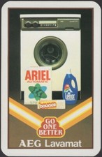 Playing Cards Single Card Old Vintage * AEG WASHING MACHINE * Advertising ARIEL