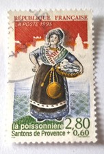 Timbre oblitéré 2.80 + 0.60 F de 1995 - La Poissonière (santons Prov) - N°2979YT