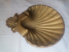 Vide-poche ancien coquille Saint-Jacques en laiton doré massif – style rococo...