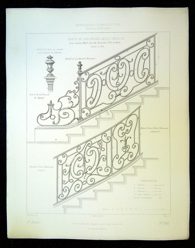 Ancienne gravure rampe fer - rampe,