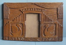 ANCIEN PORTE PHOTO BOIS - CAPTIVITE 1940 1944 - OBJET DE PRISONNIER FRANCAIS WW2