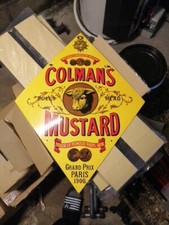Antique Colman's Mustard Enamel Plaque Sign For Collector Good Condition 
