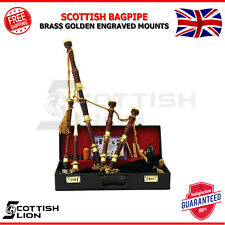 La cornemuse écossaise Or Gravé Montures Étui rigide gratuit Cornamusa Bagpipes