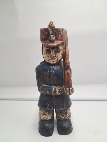 Statuette soldat bois - , sculpté