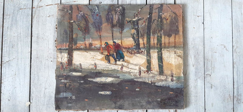 Huile sur toile paysage - sur,