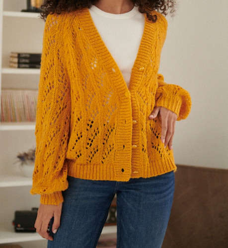 Gilet jaune moutarde laine - , &
