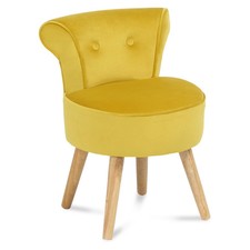 Fauteuil crapaud en velours jaune