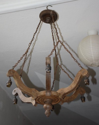 Lustre ancien rustique 6 - lustre, à