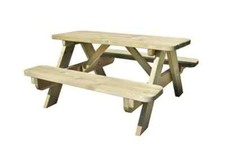 Ensemble pic-nic enfant en bois naturel, 4 personnes