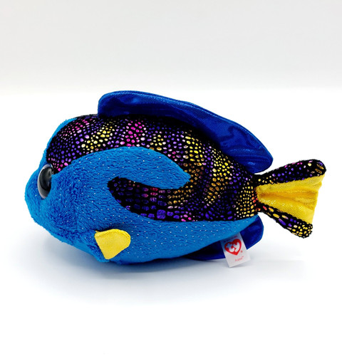 Peluche doudou poisson bleu