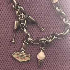 Thomas Sabo Sterling Silver Las Vegas Wine And Ice Cream Charm Bracelet