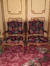 Paire Vieux Baroque Fauteuil