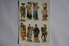 1890 Spanish Folklore Characters Embossed Chrome Images (50246)