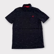 Element Skateboards Polo Shirt Mens M/L Black All Over Print Y2K Skate