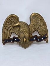 VINTAGE MCM AMERICAN EAGLE PATRIOTIC GOLD WALL PLAQUE POLYURETHANE CAST