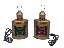 Best Nautical Set Of Two Port and Starboard Electric Lantern 12" Handcrafted