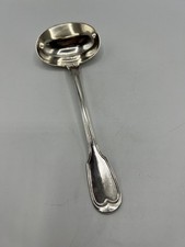 RARE CUILLERE A SAUCE EN ARGENT MASSIF POINCON MINERVE ARMOIRIES FILETS
