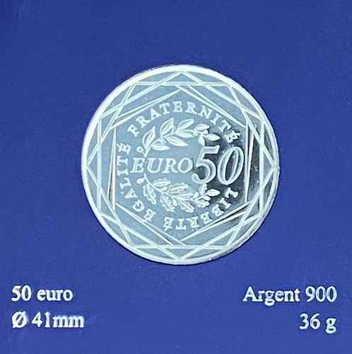 France piece uros argent - 50, €uros
