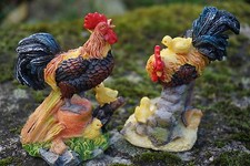 NA0788 PROMO  2   FIGURINES  STATUETTE FAMILLE COQ  POULE  POUSSIN  BASSE  COUR