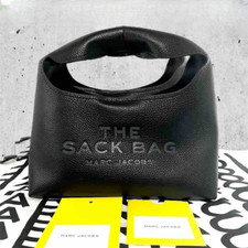 MARC JACOBS The Sack Mini Bag Leather Black With Pouch Used Authentic