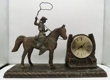 Sessions Copper Roy Rogers and Trigger Mantel Clock, Mid-20th Century