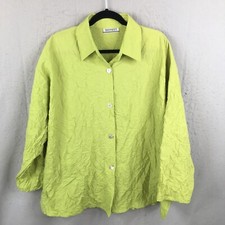 Transparente Top Womens 4X Plus Size Lime Green Crinkle Puckered Artsy Germany