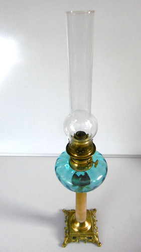 Old bronze onyx blue glass - old, oil