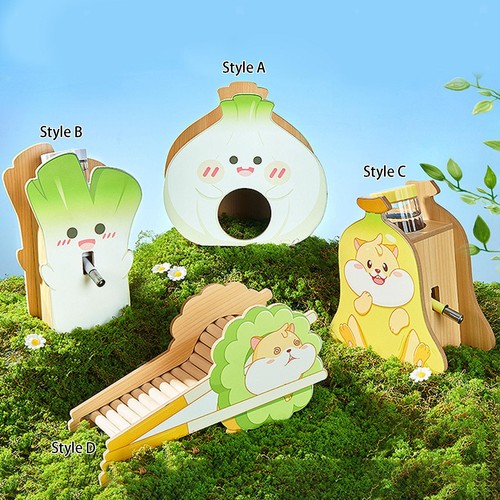Hamster wood house play - wood,