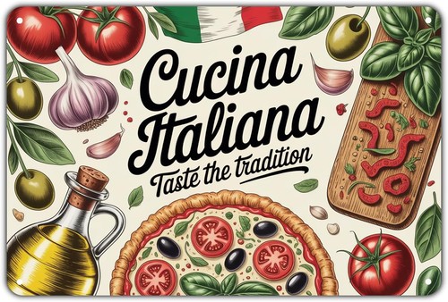 Italian cuisine tin - italian, metal