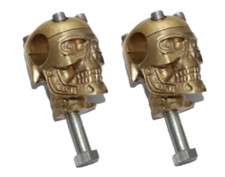 Crâne Personnalisé Laiton Rétro 2.5cm Guidon Hausses pour Harley Bobber Chopper