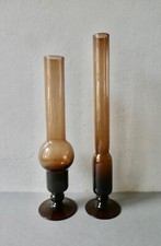 paire de vases en verre fumé
