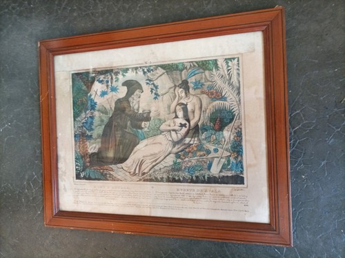Gravure polychrome début xixe - polychrome,