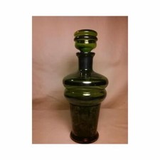 Vintage Green Black Art Glass