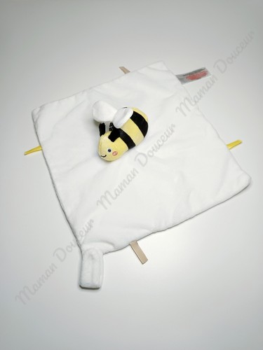 Doudou plat carré - carré, abeille