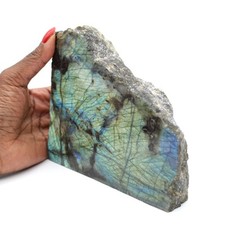 ▶️ Labradorite une face polie ornementale 1540gr 150mm Madagascar [vidéo]