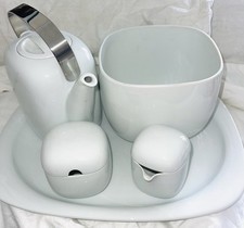 5 Pcs Teapot Cream Sugar Canister & Tray Platter Rosenthal Studio White Suomi