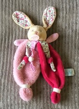 Doudou Lapin marron rose