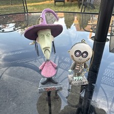 2003 NECA Nightmare Before Christmas Bobblehead Shock & Barrel Ornaments