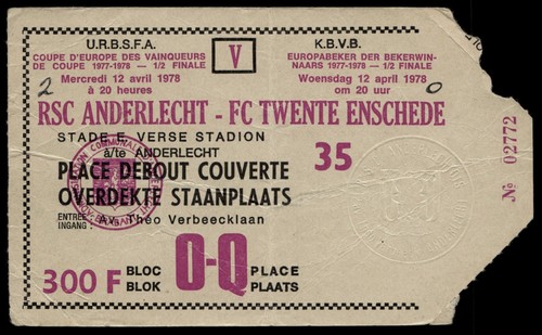 Billet 1978 rsc anderlecht - anderlecht, vs