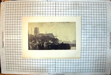 Old Dordrecht Holland Cathedral Buildings Harbour Sailing Ships 1899 Victorian
