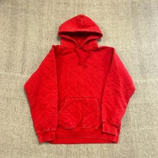 Supreme Quilted Hoodie Mens Medium Red 2000s Heavyweight