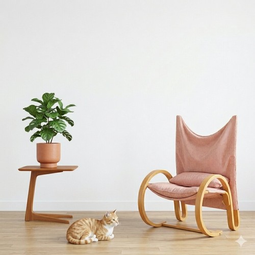 Fauteuil vintage tissu - fauteuil, bois
