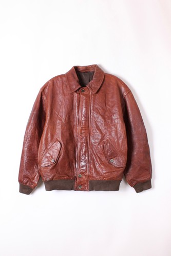 Veste aviateur cuir vintage - aviateur, en