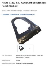 Honda Acura 94-01 Integra Type R Faux Carbon Shifter Bezel ITR DC2 DB8 OEM RARE