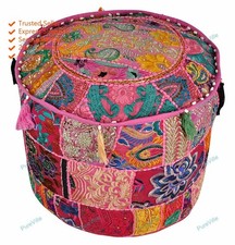 Poufs En Coton Bohème Fleurs