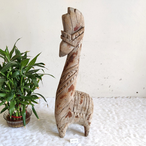 Statue girafe bois - statue,