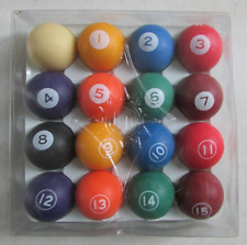 Boîte 16 boules légères pour mini billard américain de table diamètre env 3,7 cm
